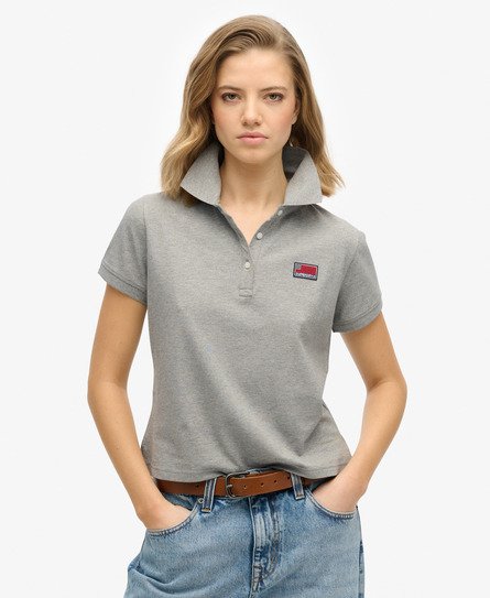 Superdry Vrouwen Athletic Essentials Poloshirt met Print Grijs