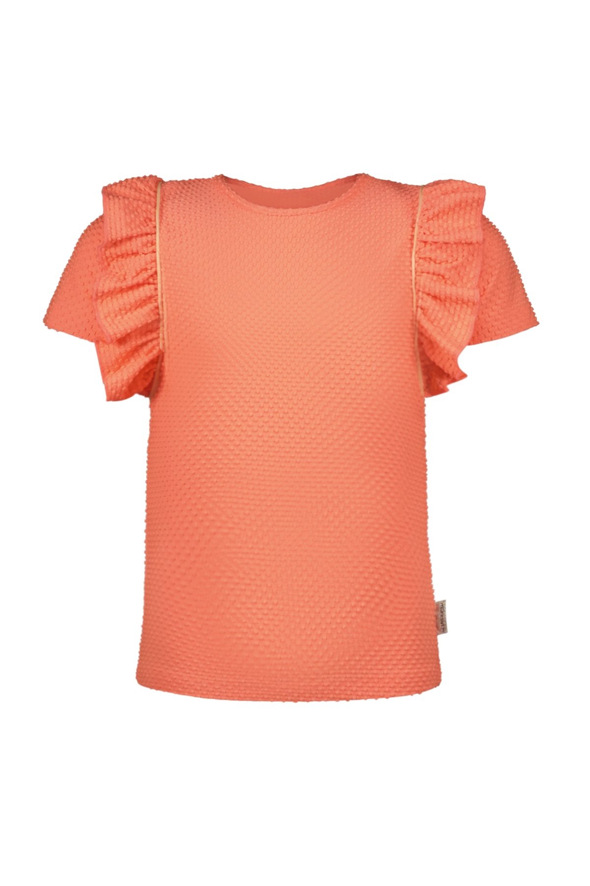 B.Nosy zomer t-shirt meisjes - zalm roze blush - ruffel - Teddie