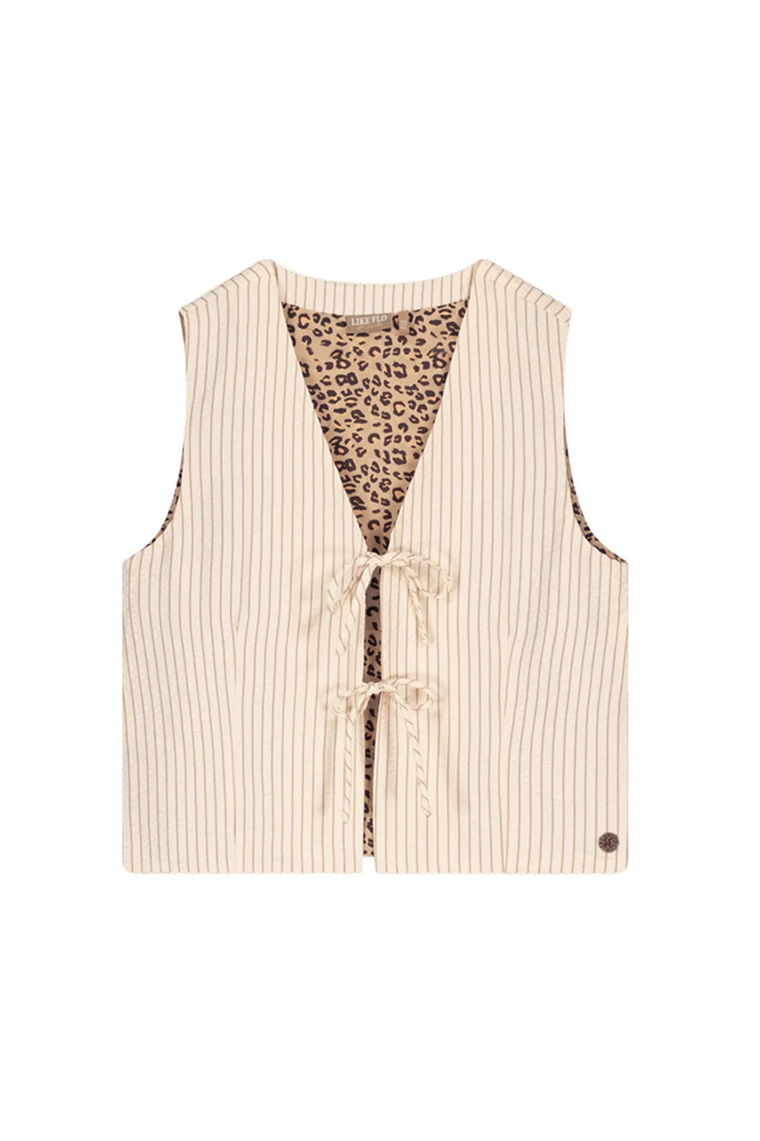 Like Flo Zomer gilet meisjes teens creme strik cameron