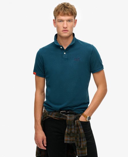 Superdry Mannen Vintage Destroy Polo Blauw