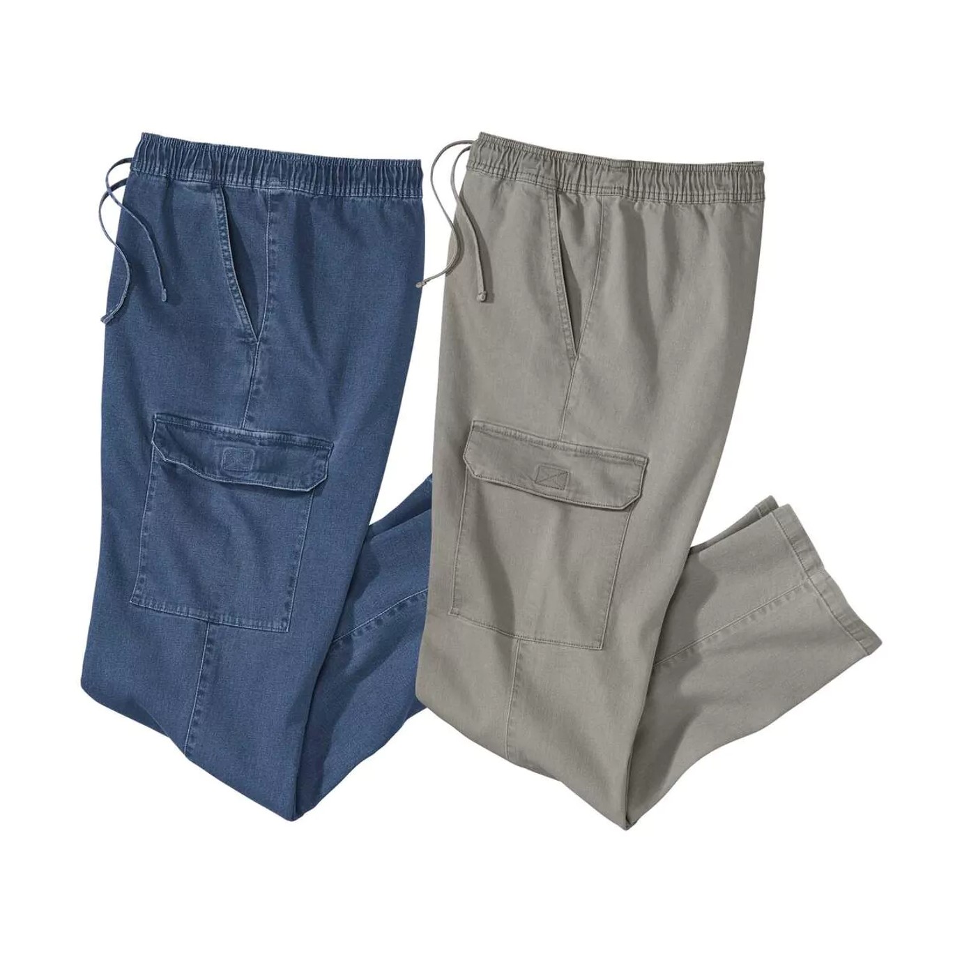Atlas For Men Heren elastische taille casual jeans (set van 2)