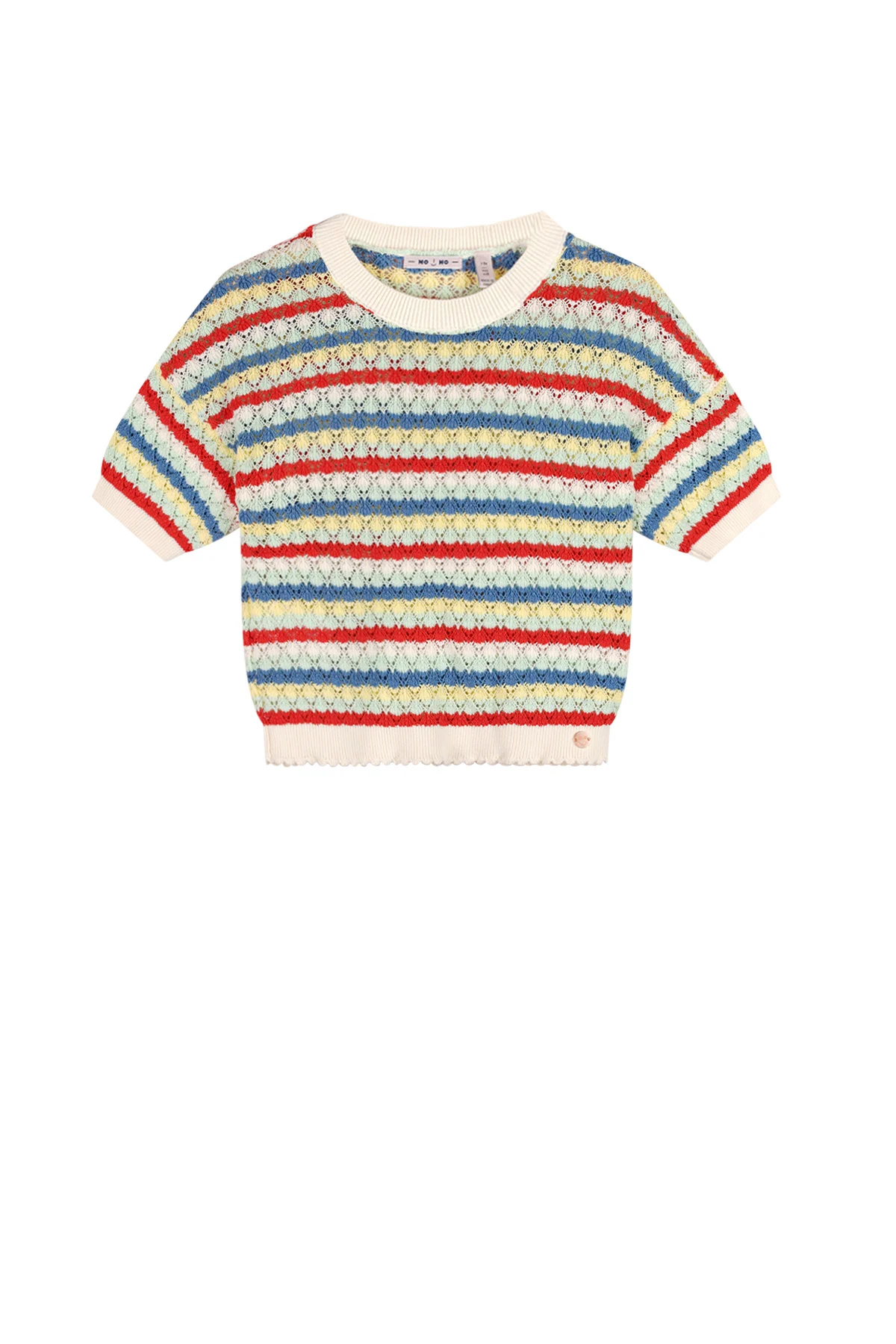 NoNo Zomer sweater meisjes wit crochet gebreid keya