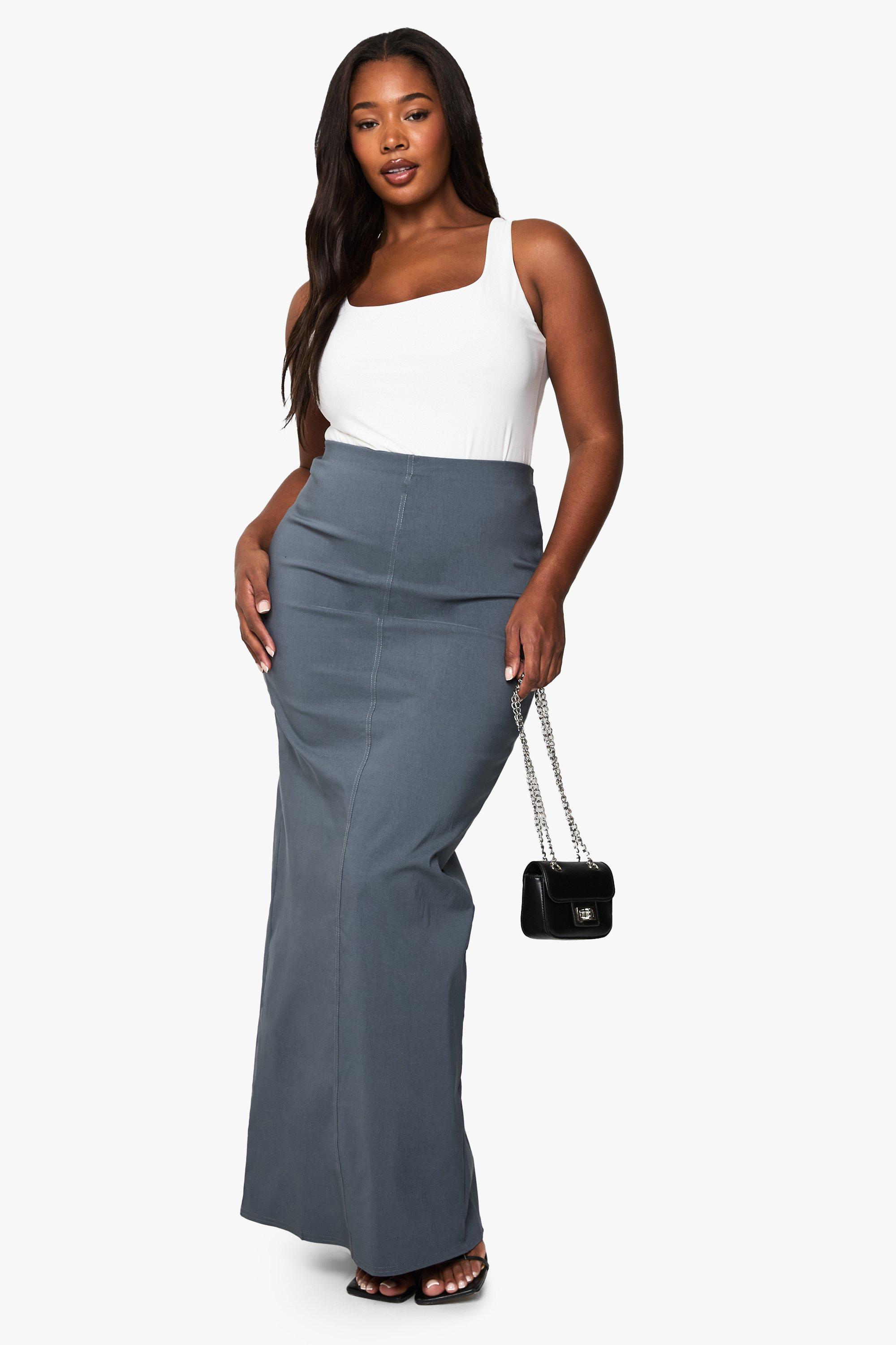 Boohoo Plus Bengaline Maxi Rok, Slate
