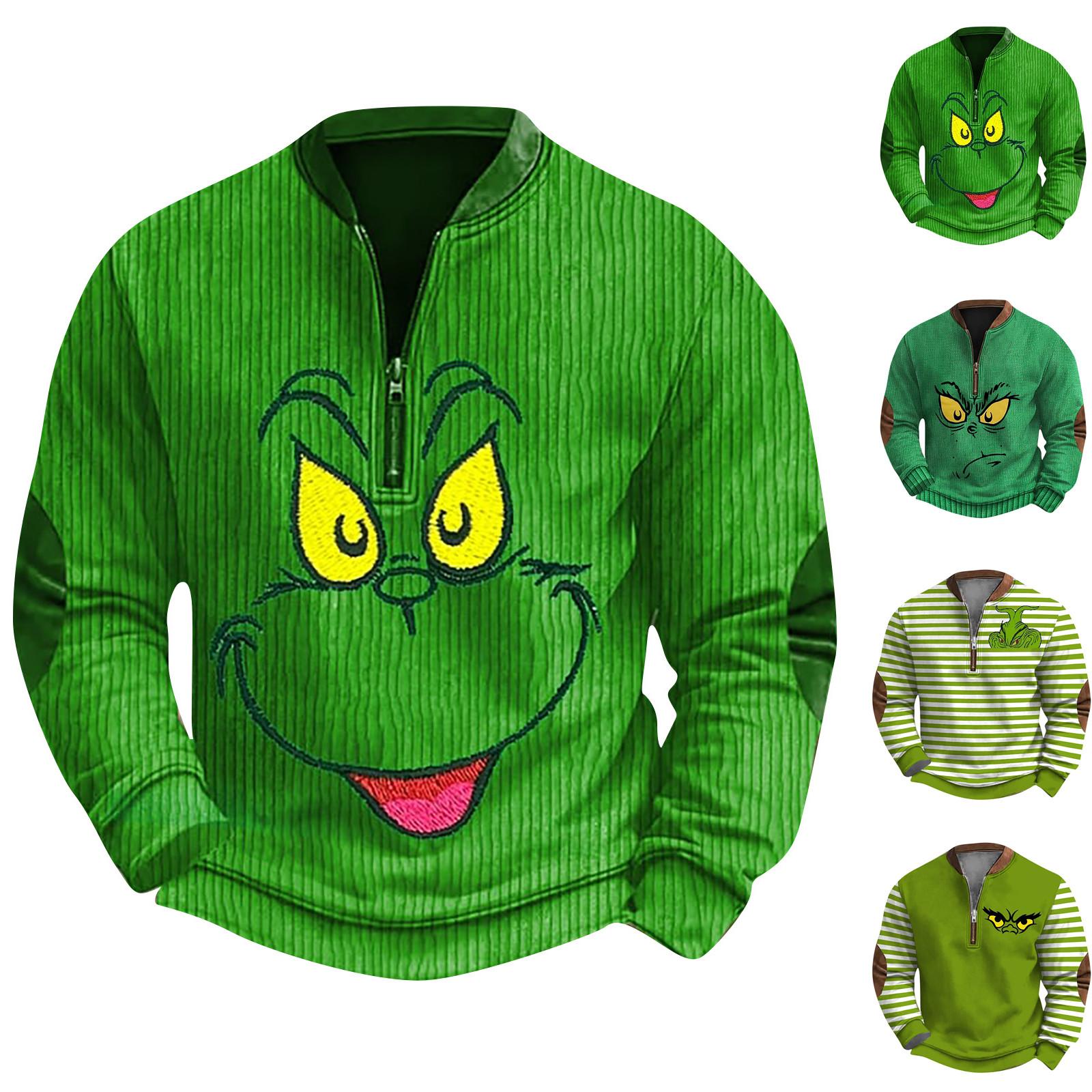 Automobiles11 Heren Retro Casual Gradient Bedrukt Sweatshirt XXXXL groen