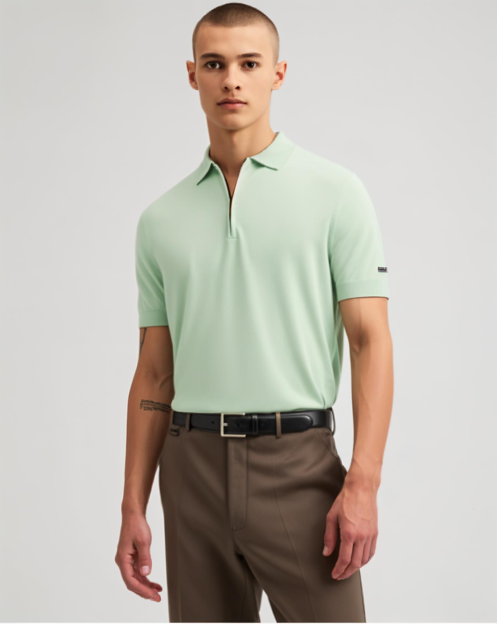 Born With Appetite Dan Knitted Polo Poloshirts 343 Surf Side