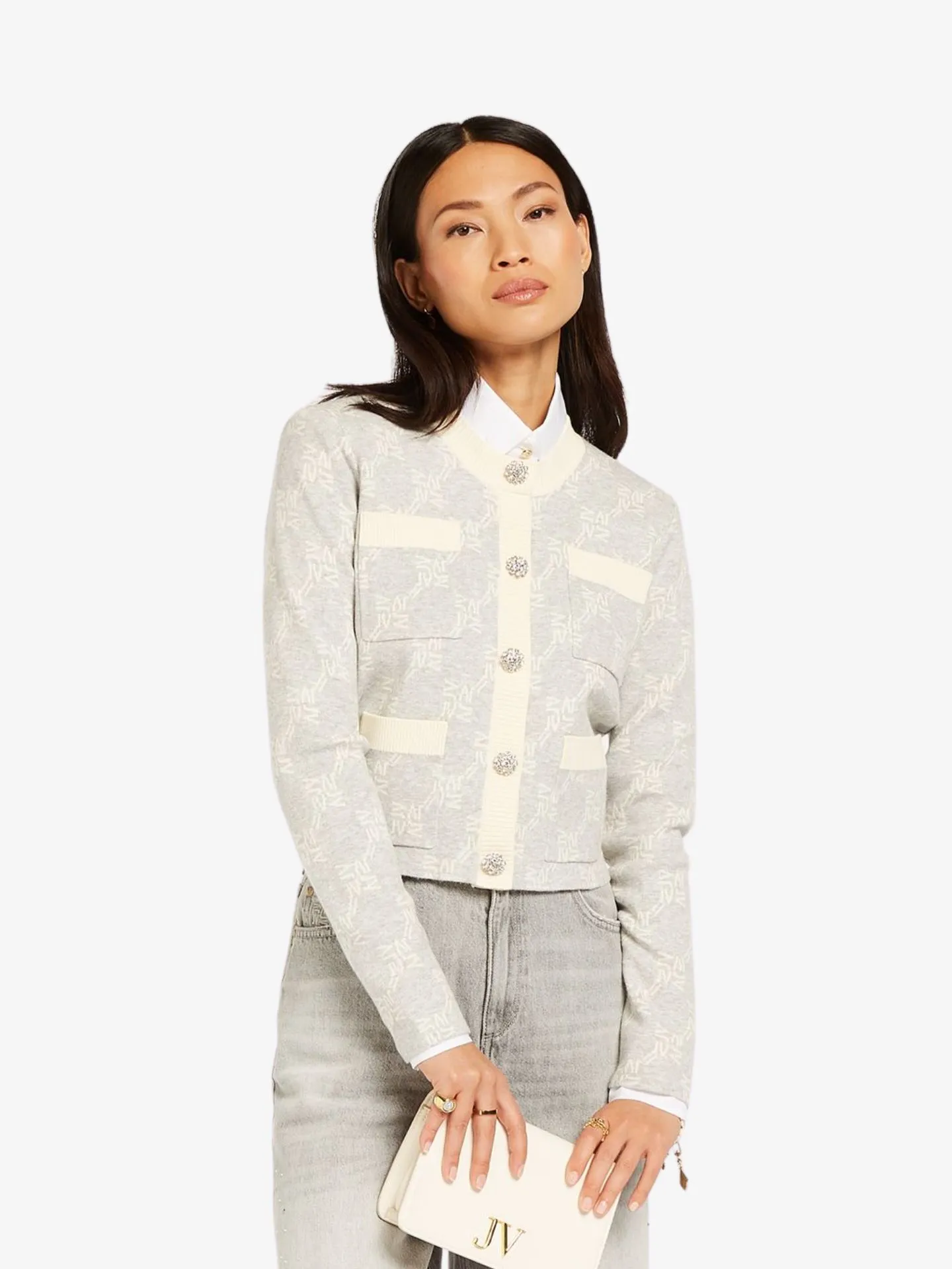Josh V Dames vest everly grey melange