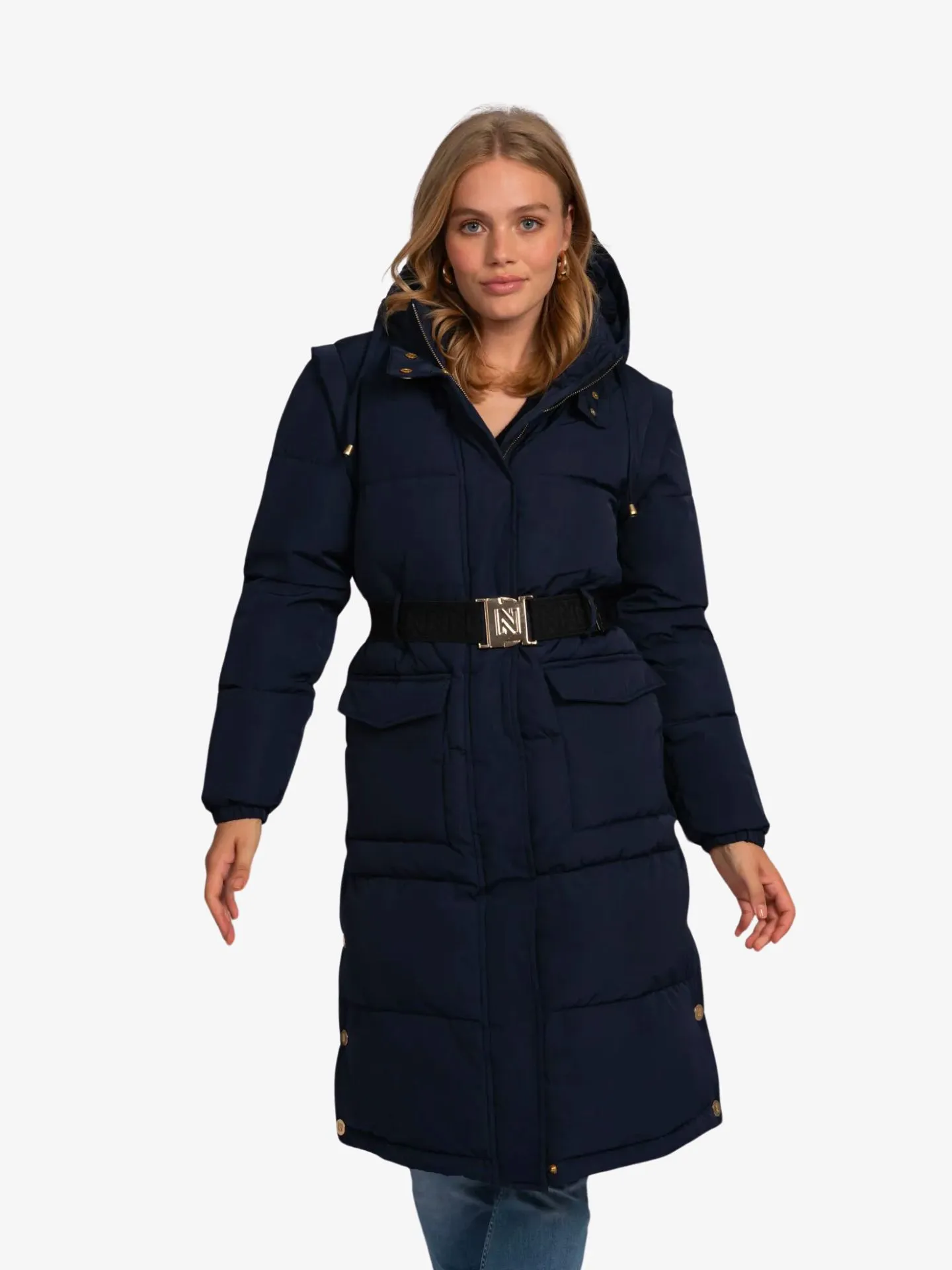 Nikkie Dames winterjas erda long puffer navy