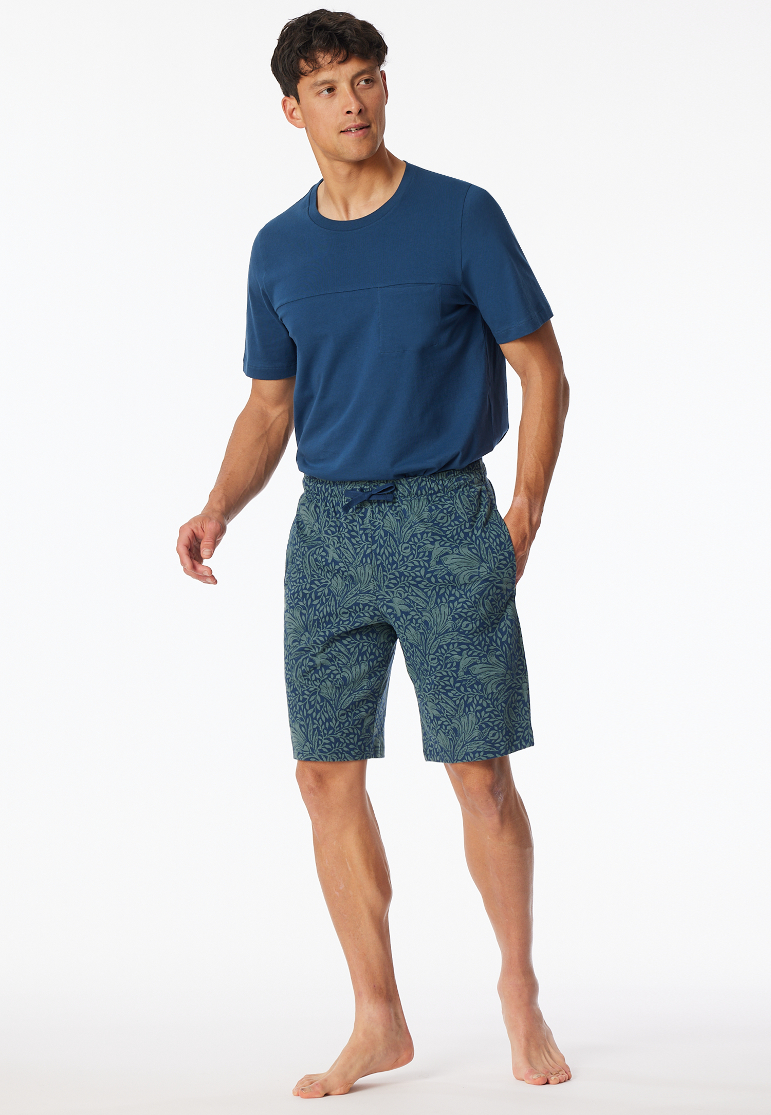 Schiesser Korte broek kaki patroon - Mix+ Relax 