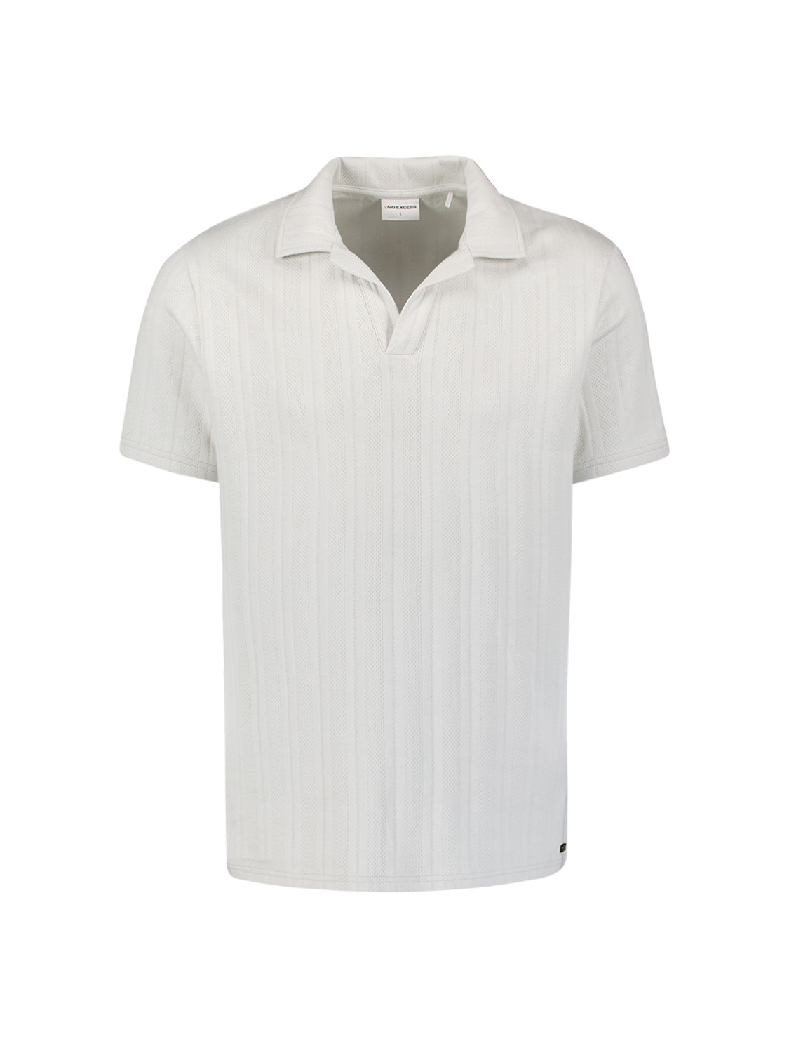 No Excess Polo Revers Solid Vertical Jacquard Grijs heren