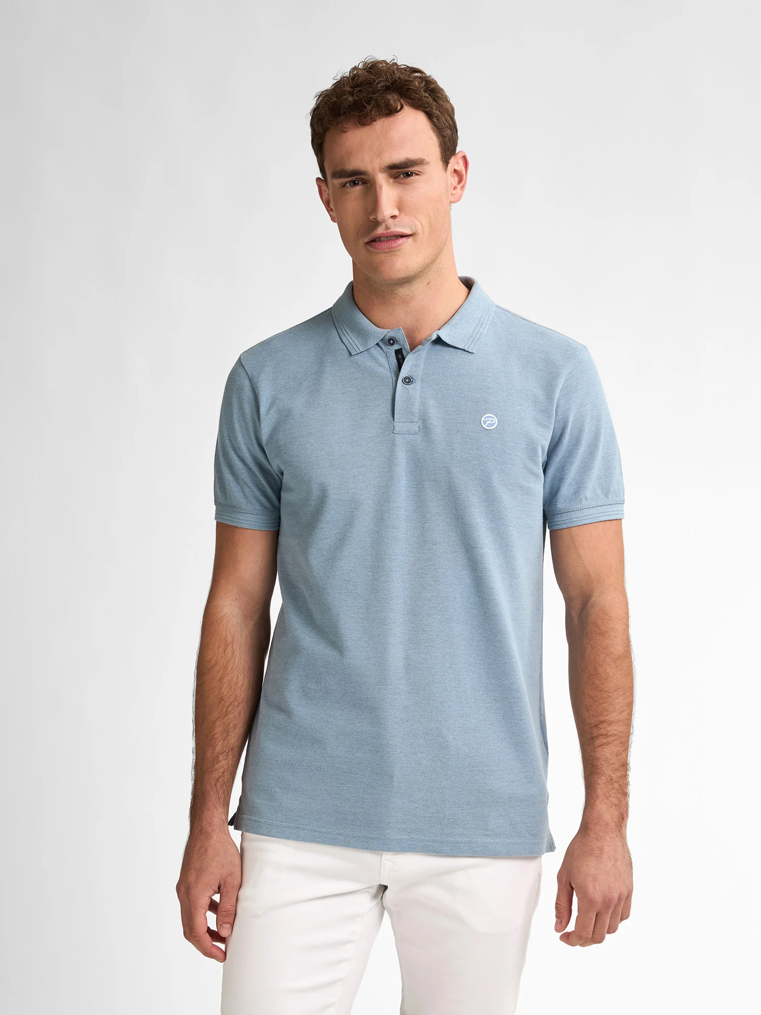 Petrol Industries Heren polo m-1050-pol913 5187 pale blue