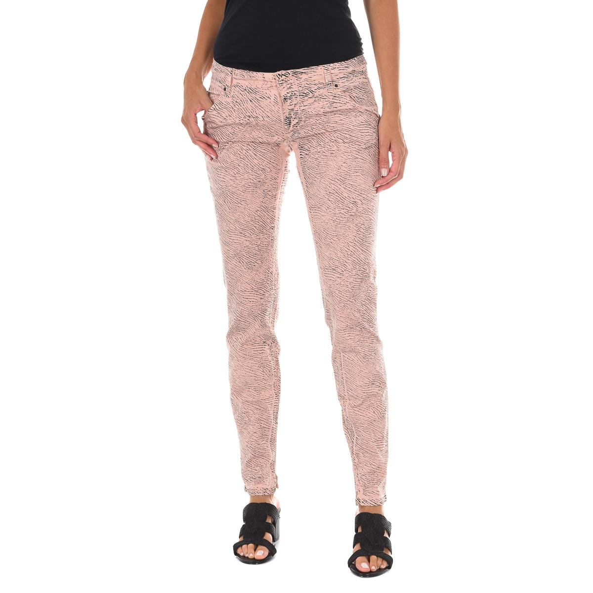Dames lange broek met slim fit zomen 70DBF0585-R216 27-USA veelkleurig