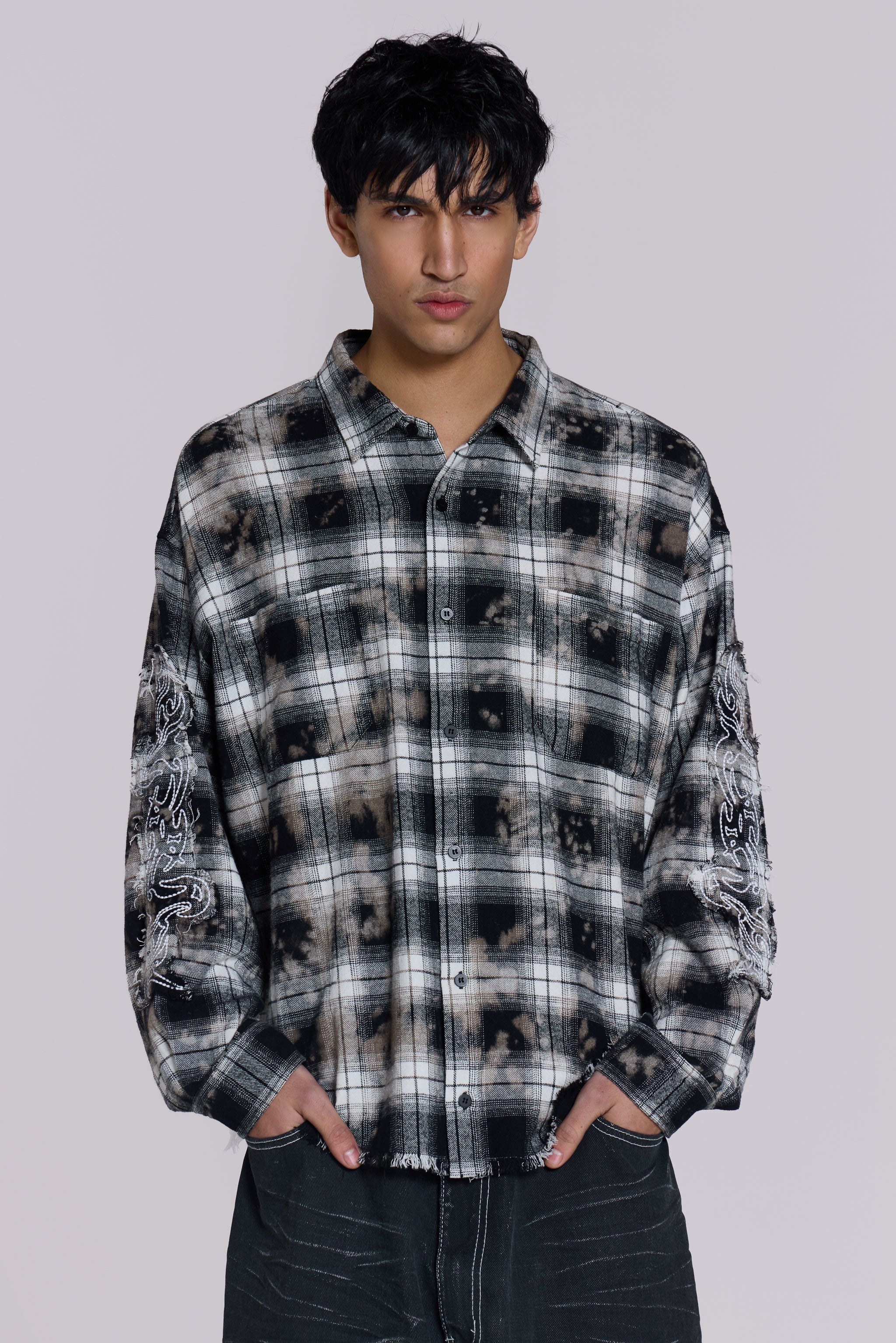 Jaded Man Burnout Plaid Shirt