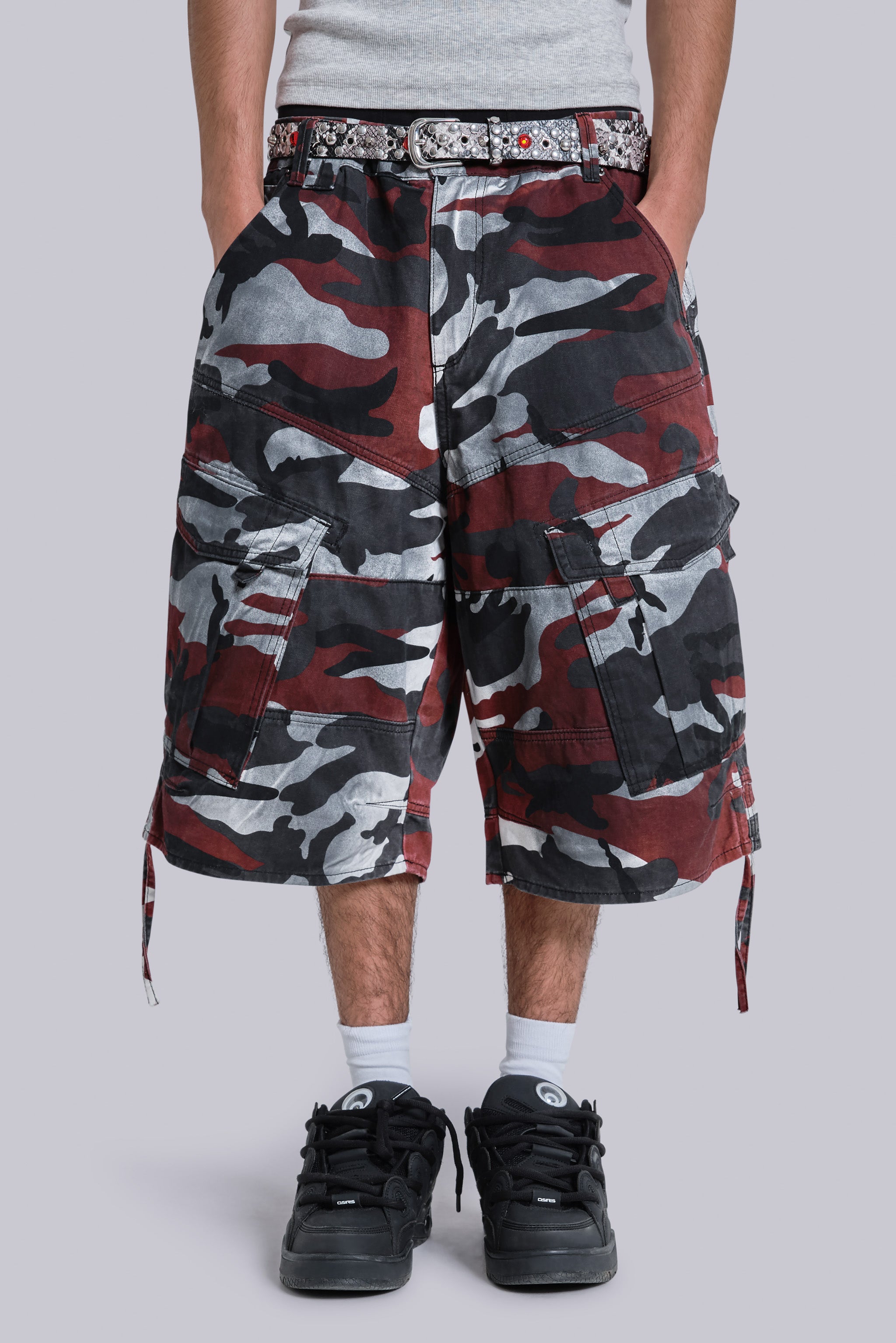 Jaded Man Red Camo Cadet Shorts