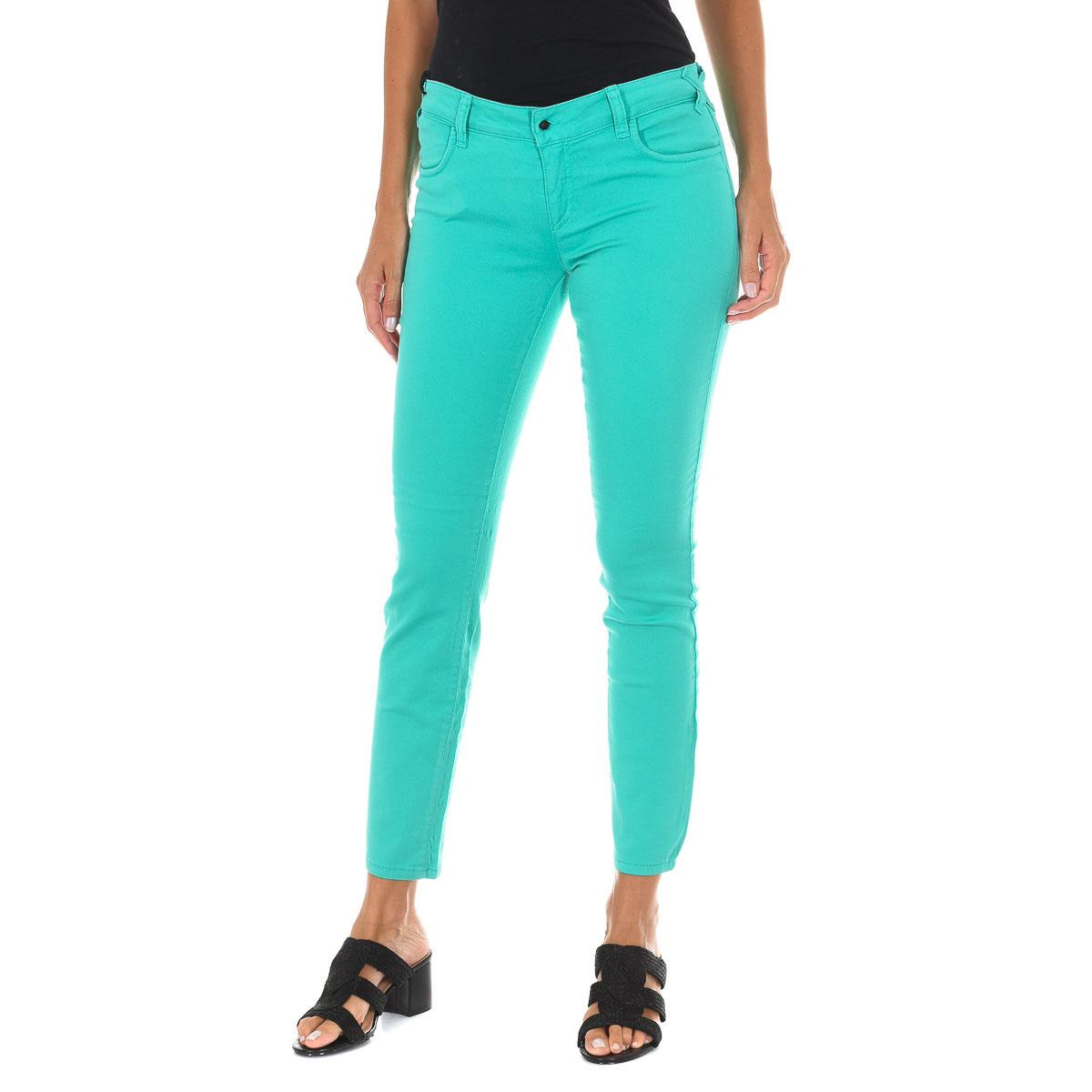 MET Dames lange stretch denim broek 10DBF0525-G291 28-USA groen