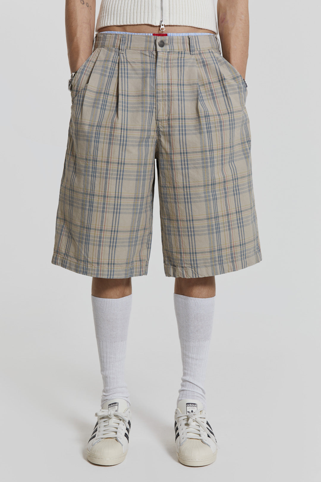 Jaded Man Stone Check Fairway Shorts
