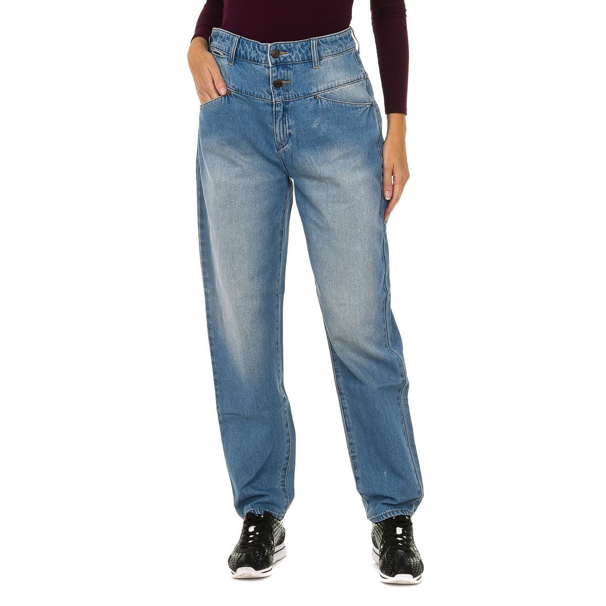 Armani Jeans Dames distressed denim lange broek 6Y5J14-5DWQZ 25-USA blauw