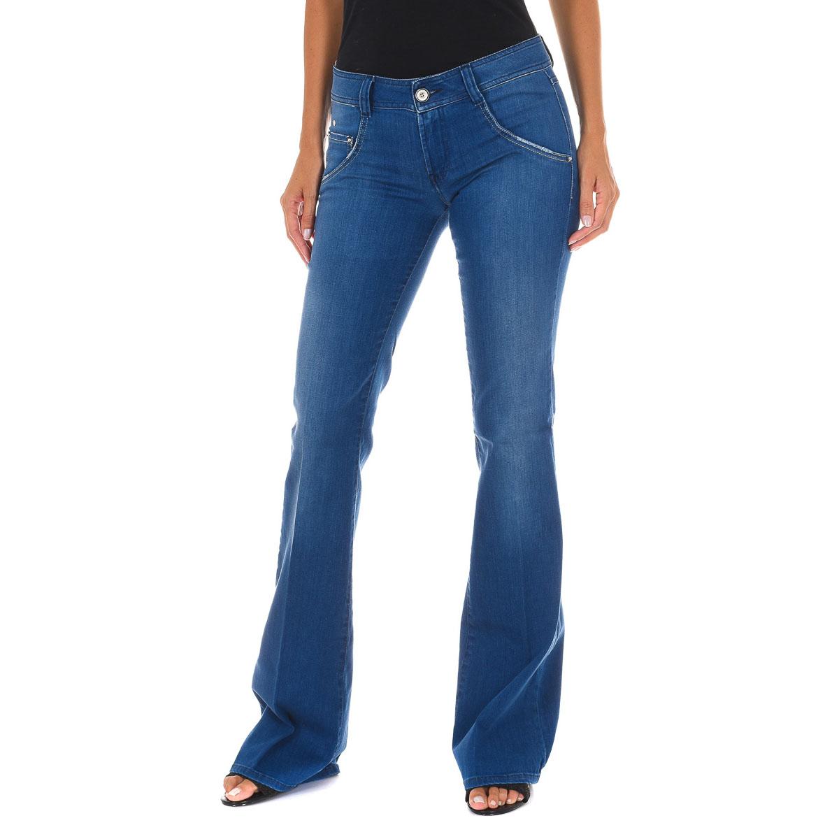 MET Dames 70DBF0532 Stretch Distressed Lange Denim Broek 25-USA blauw