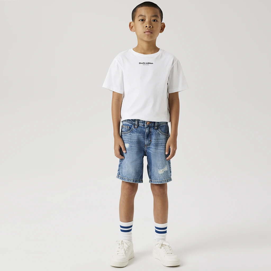 nameit-collectie Name It-collectie Korte spijkerbroek SLIM FIT Silas (medium blue denim)