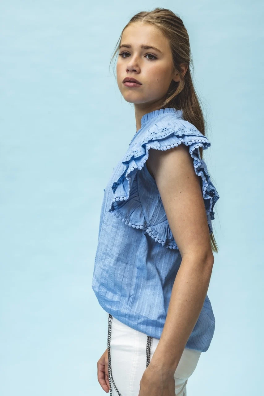 Looxs Revolution Boho top sky blue voor meisjes in de kleur