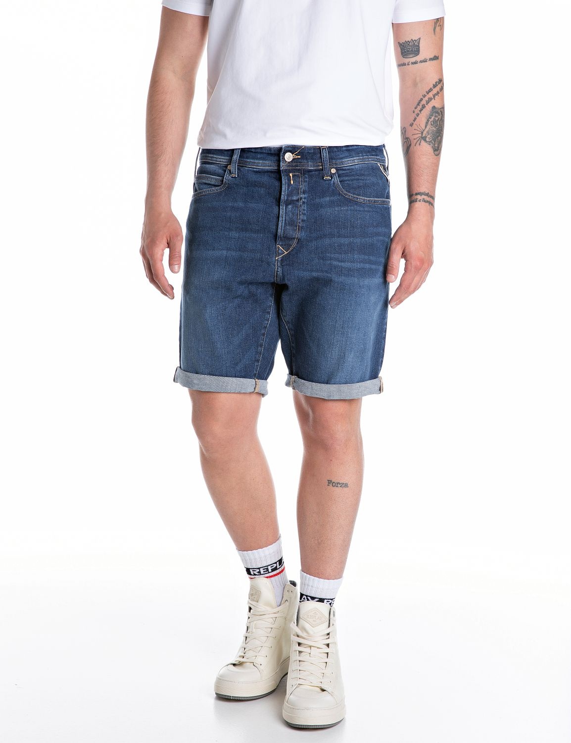 Replay Jeans Short Tapered Fit DARK BLUE 