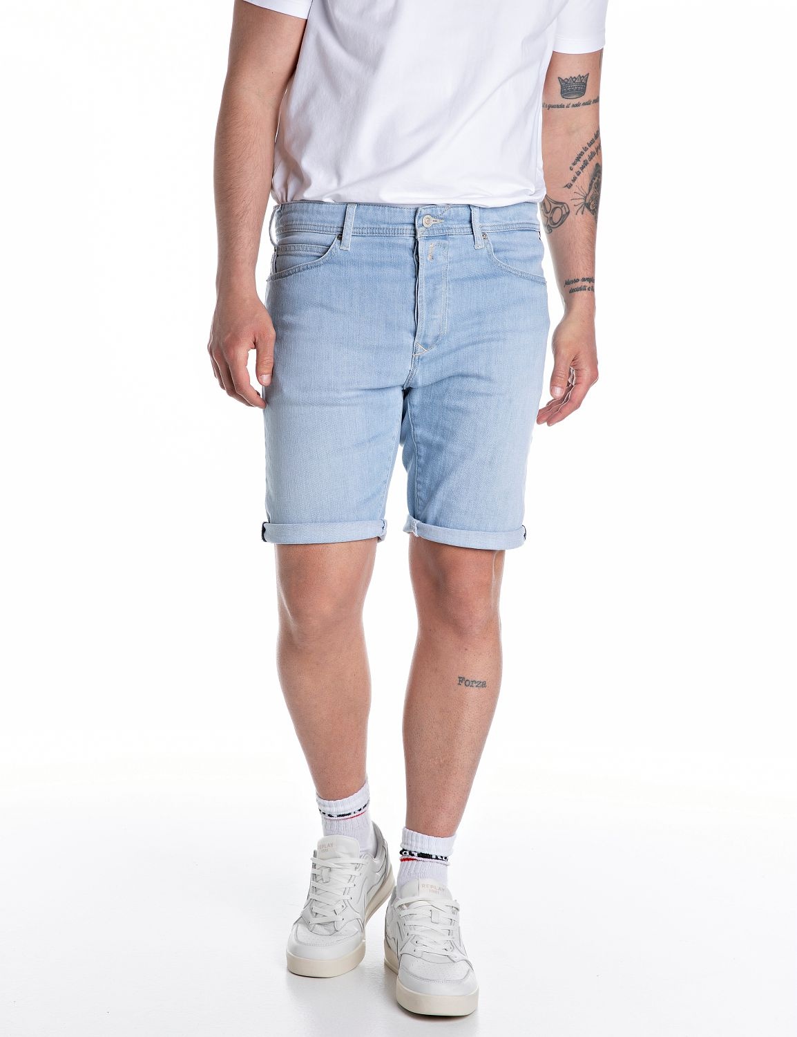 Replay Jeans Short Tapered Fit LIGHT BLUE 