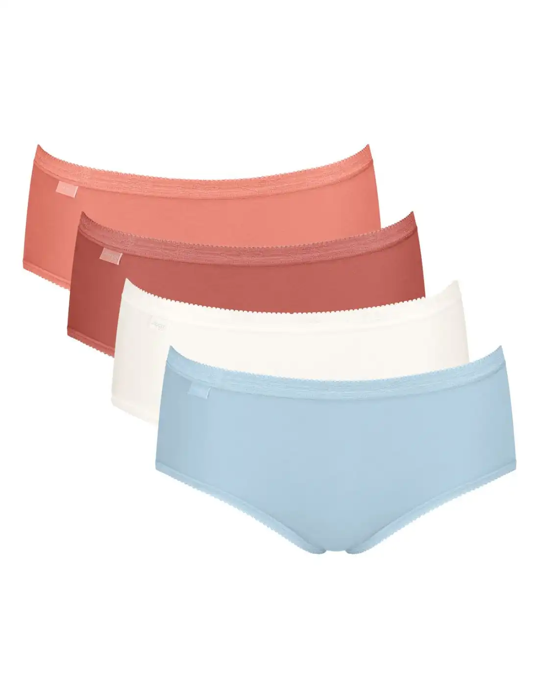 Sloggi 4-pack dames Basic Midi slips - Multicolor - Katoenen heup slip - onderbroeken