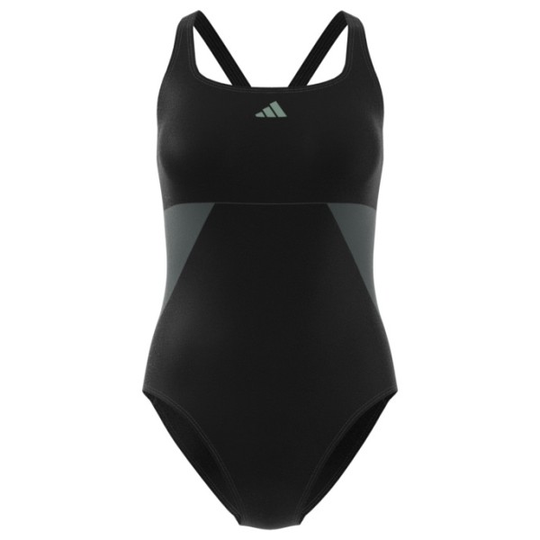 adidas - Women's Bold Stripes Colorblock Suit - Badpak, zwart