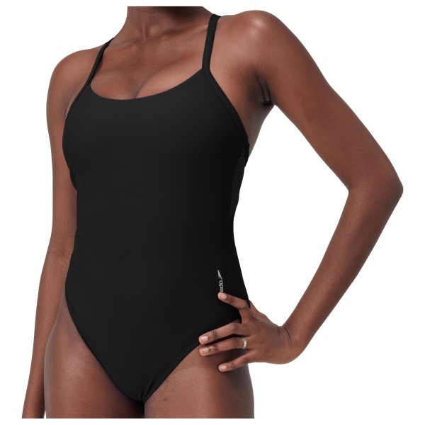 Speedo - Women's Solid Racerback 1 Piece - Badpak, zwart