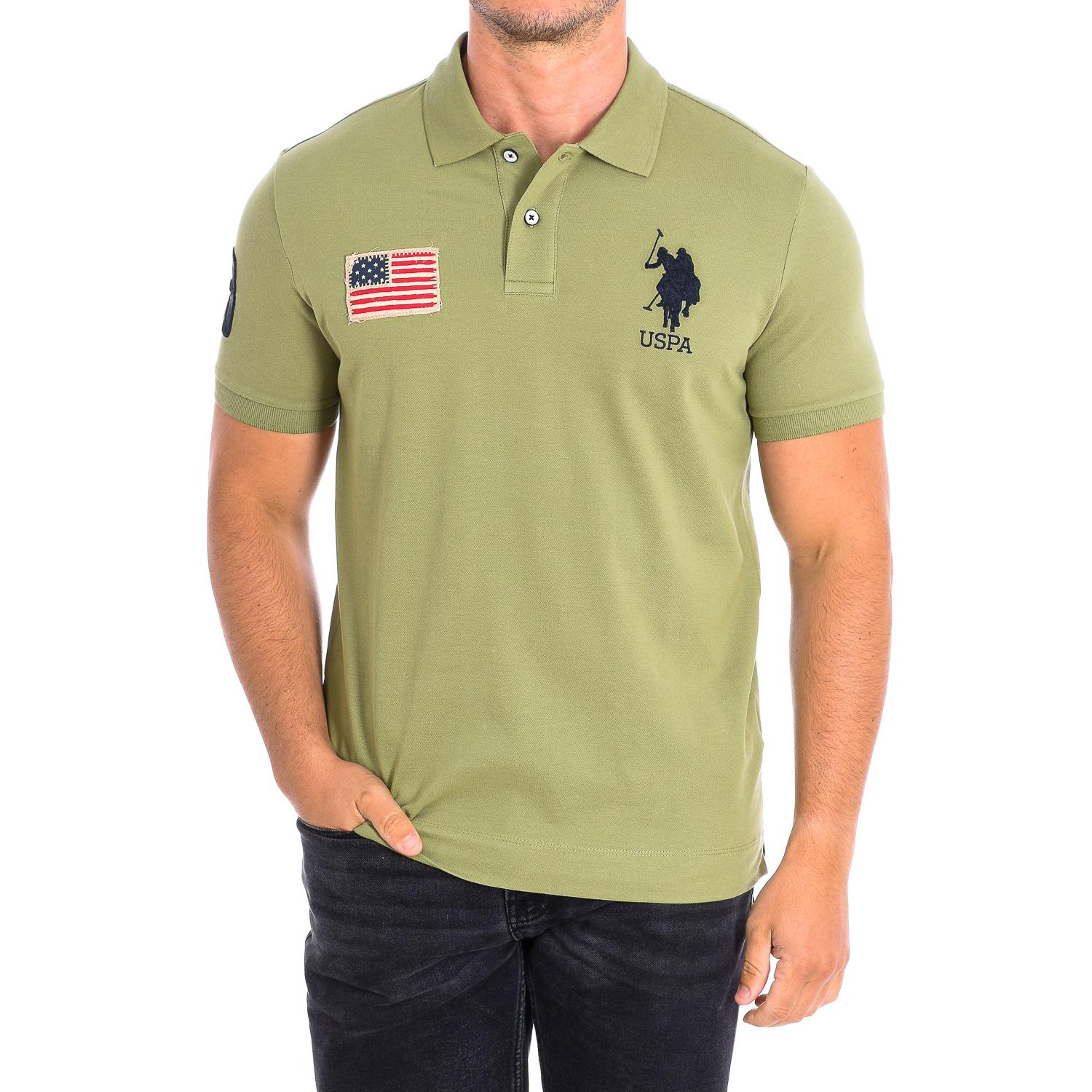 U.S. Polo Assn. JARECBFD Heren Poloshirt met Korte Mouwen en Contrasterende Reverskraag 61431 M groen