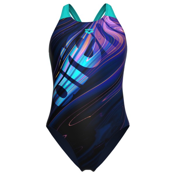 Arena - Women's Flow Swimsuit V Back LB - Badpak, blauw