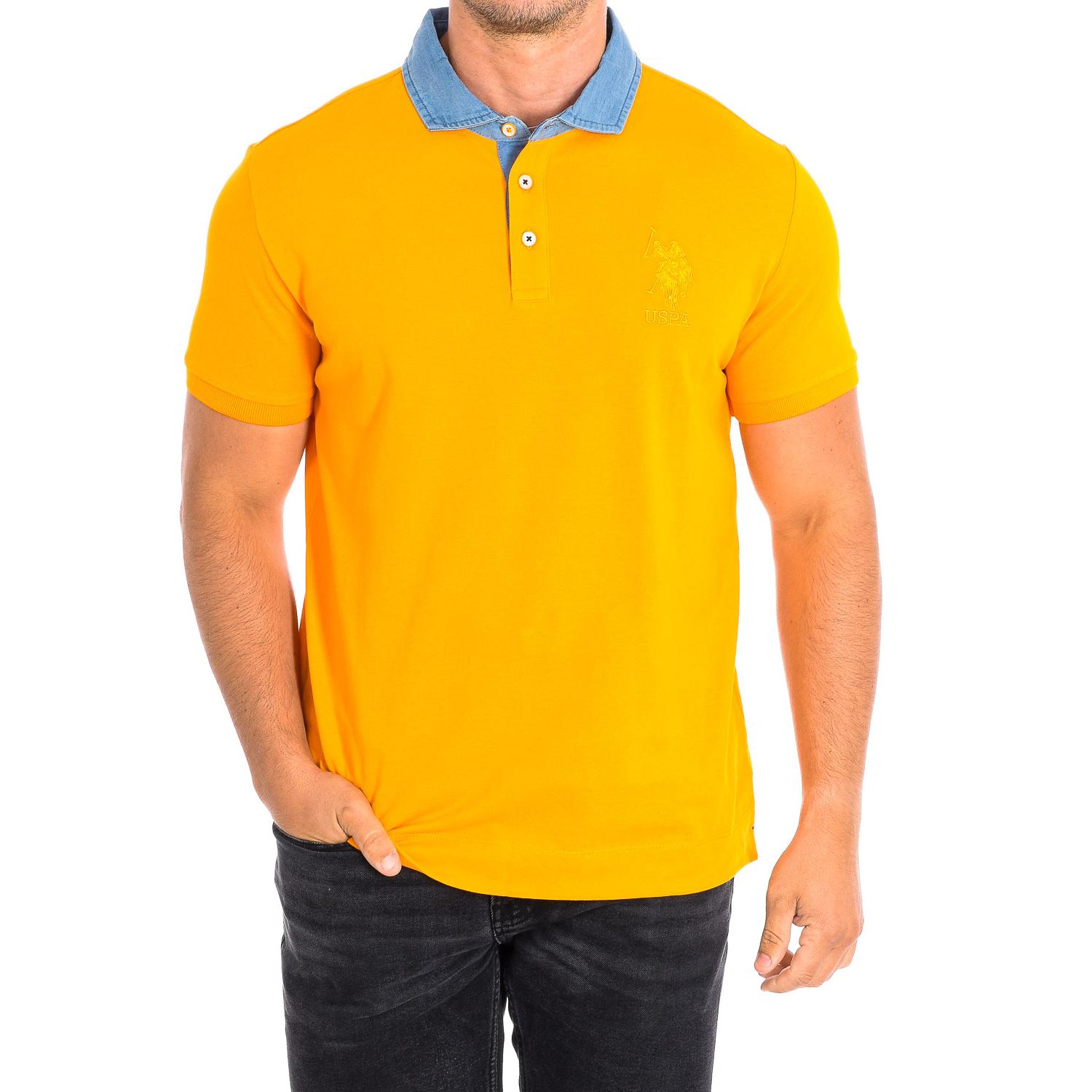 U.S. Polo Assn. DESM Heren Poloshirt met Korte Mouwen en Contrasterende Reverskraag 61460 L geel