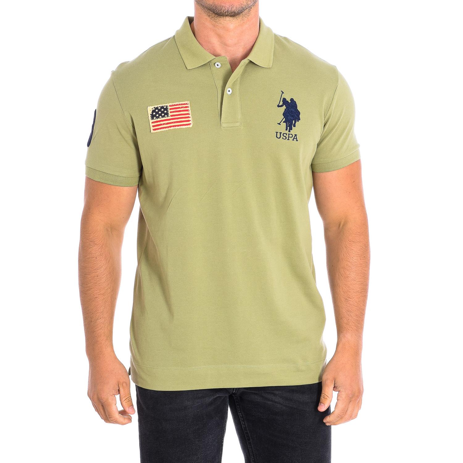 U.S. Polo Assn. JARE Heren Poloshirt met Korte Mouwen en Contrasterende Reverskraag 64777 L groen