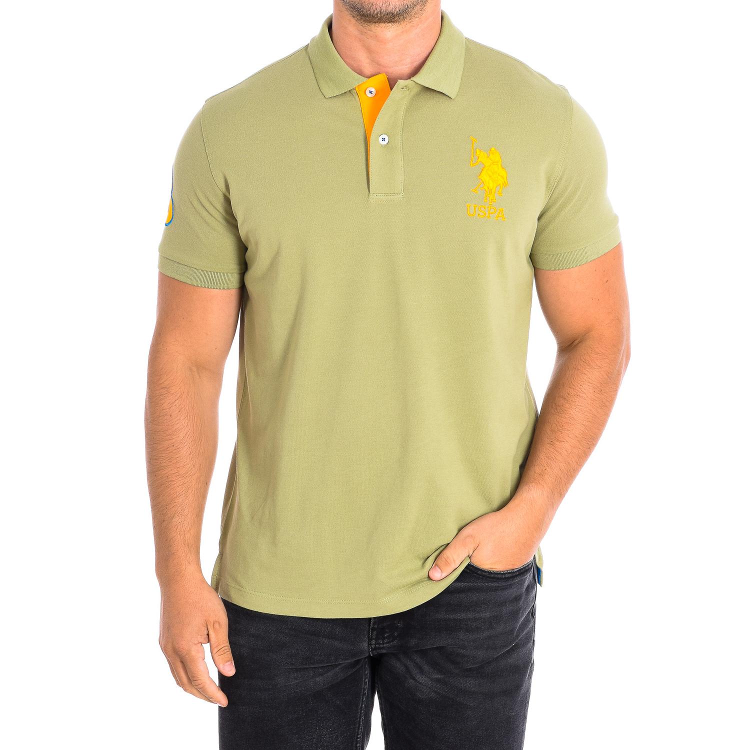 U.S. Polo Assn. KORYCBAD Heren Poloshirt met Korte Mouwen en Contrasterende Reverskraag 64779 M groen