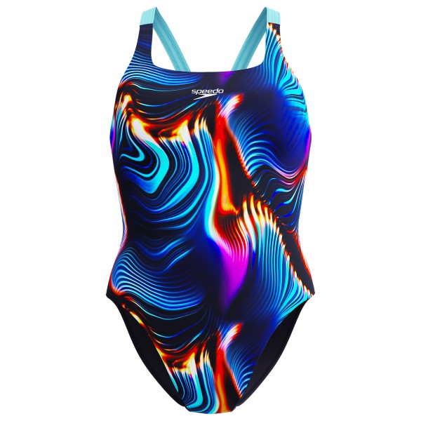 Speedo - Women's Allover Printed Leaderback - Badpak, blauw