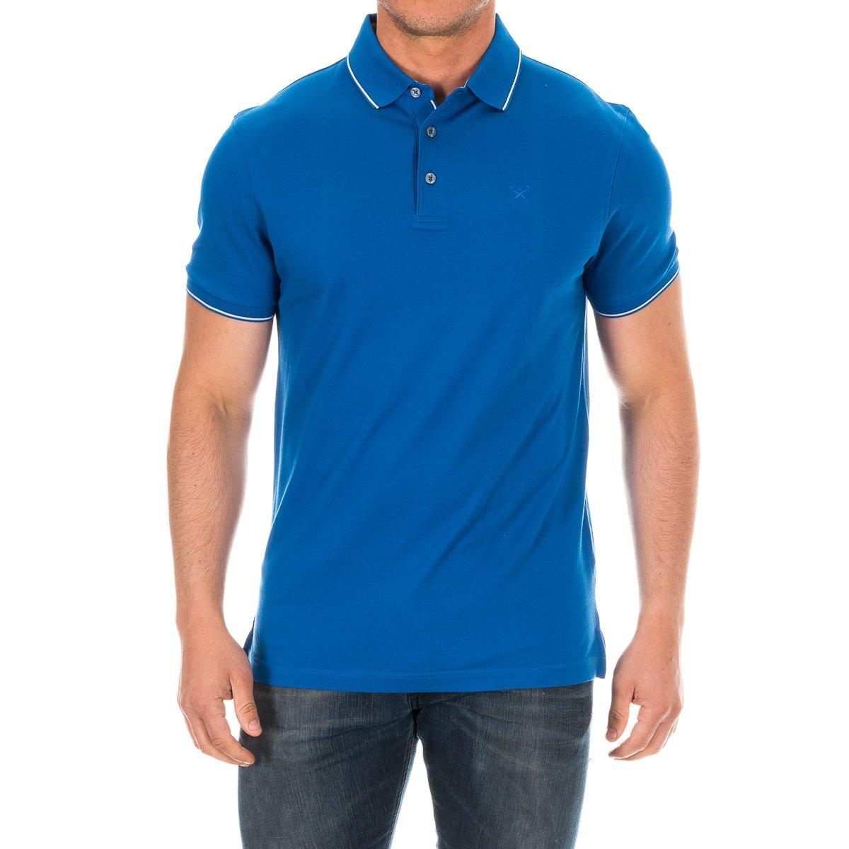 Hackett London Heren poloshirt met korte mouwen en reverskraag HM561517 S blauw