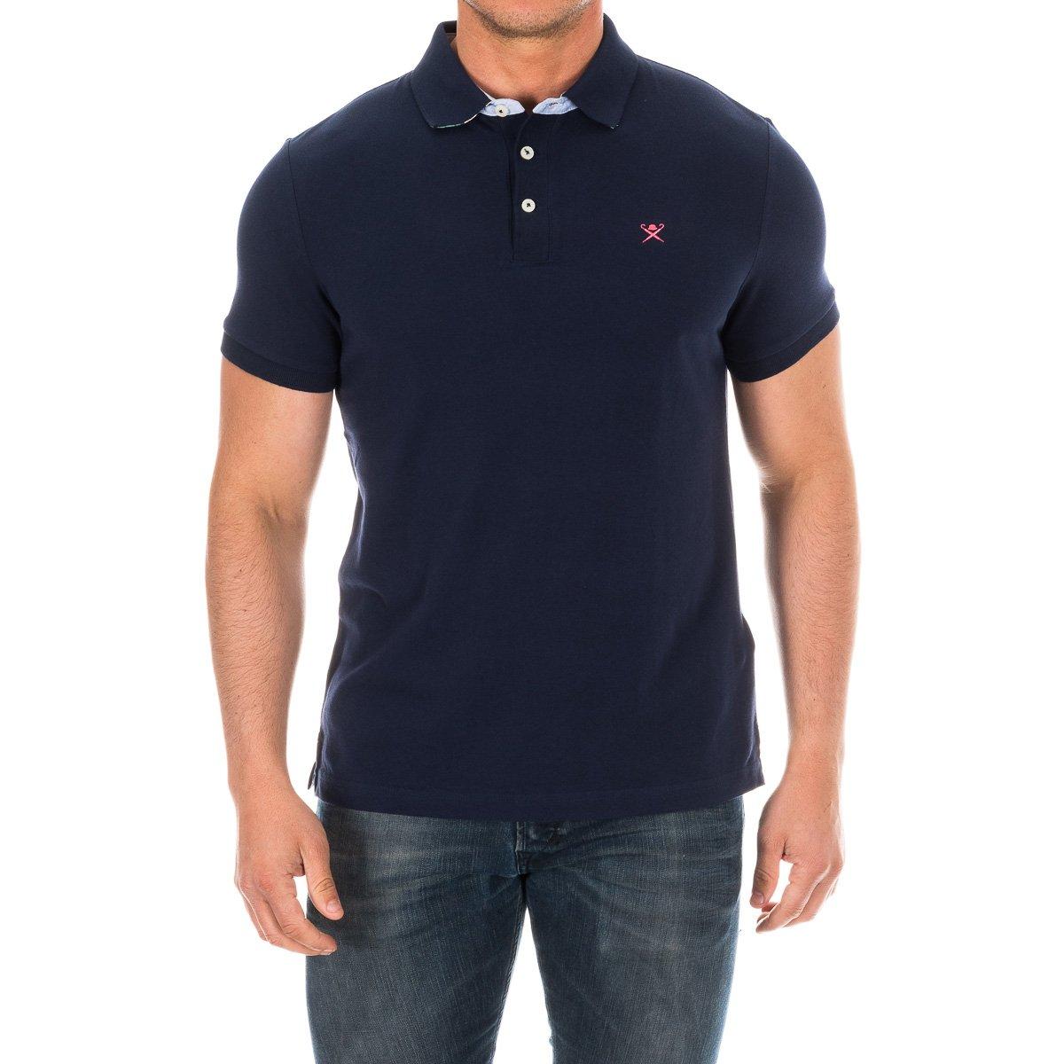 Hackett London Heren poloshirt met korte mouwen en reverskraag HM561798 XS blauw