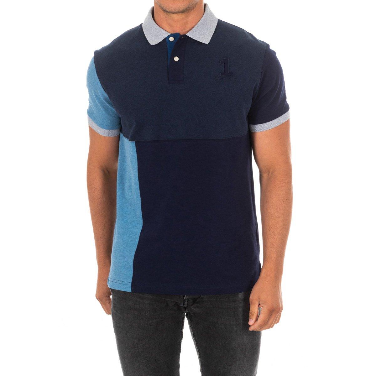 Hackett London Heren poloshirt met korte mouwen en reverskraag HM561924 S blauw
