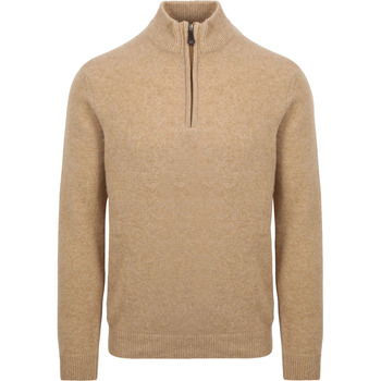 Sweater Suitable Half Zip Trui Wol Beige