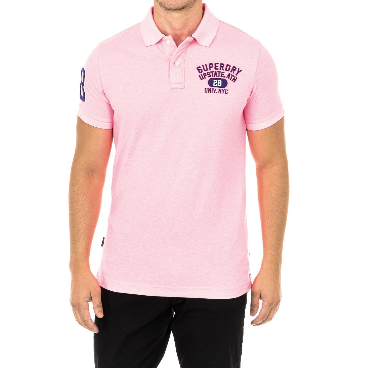Superdry Heren poloshirt met korte mouwen en reverskraag M1110008A XS roze