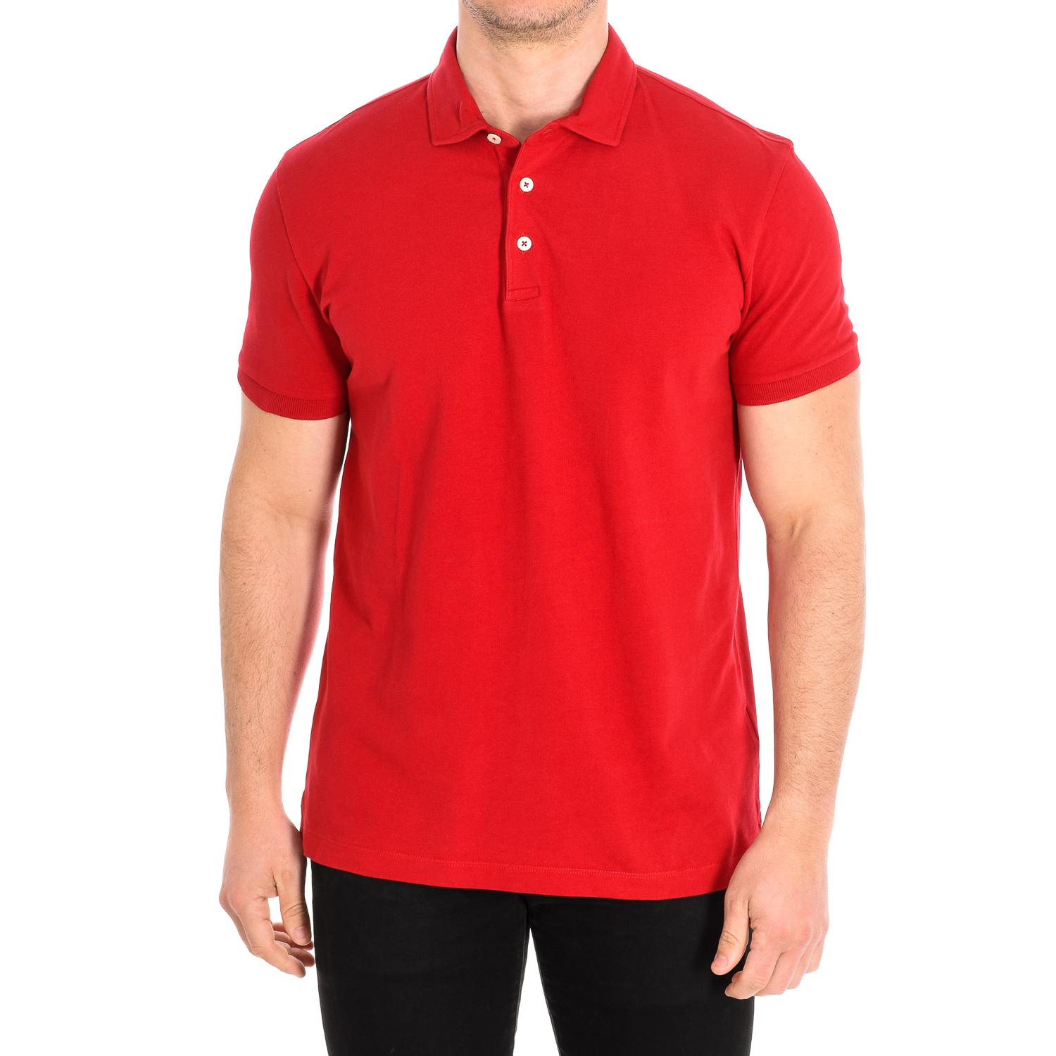 Café Coton ROOD Heren Poloshirt met Korte Mouwen en Reverskraag L rood