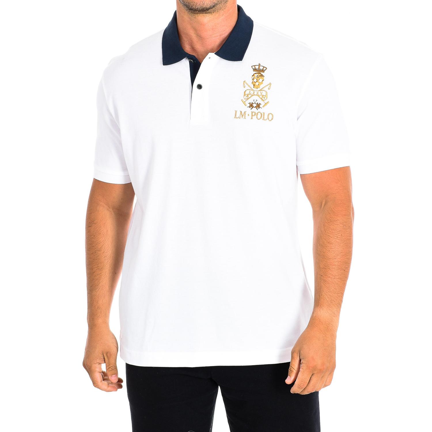 LA MARTINA RMPE60-PK097 Heren Poloshirt met Korte Mouwen S wit