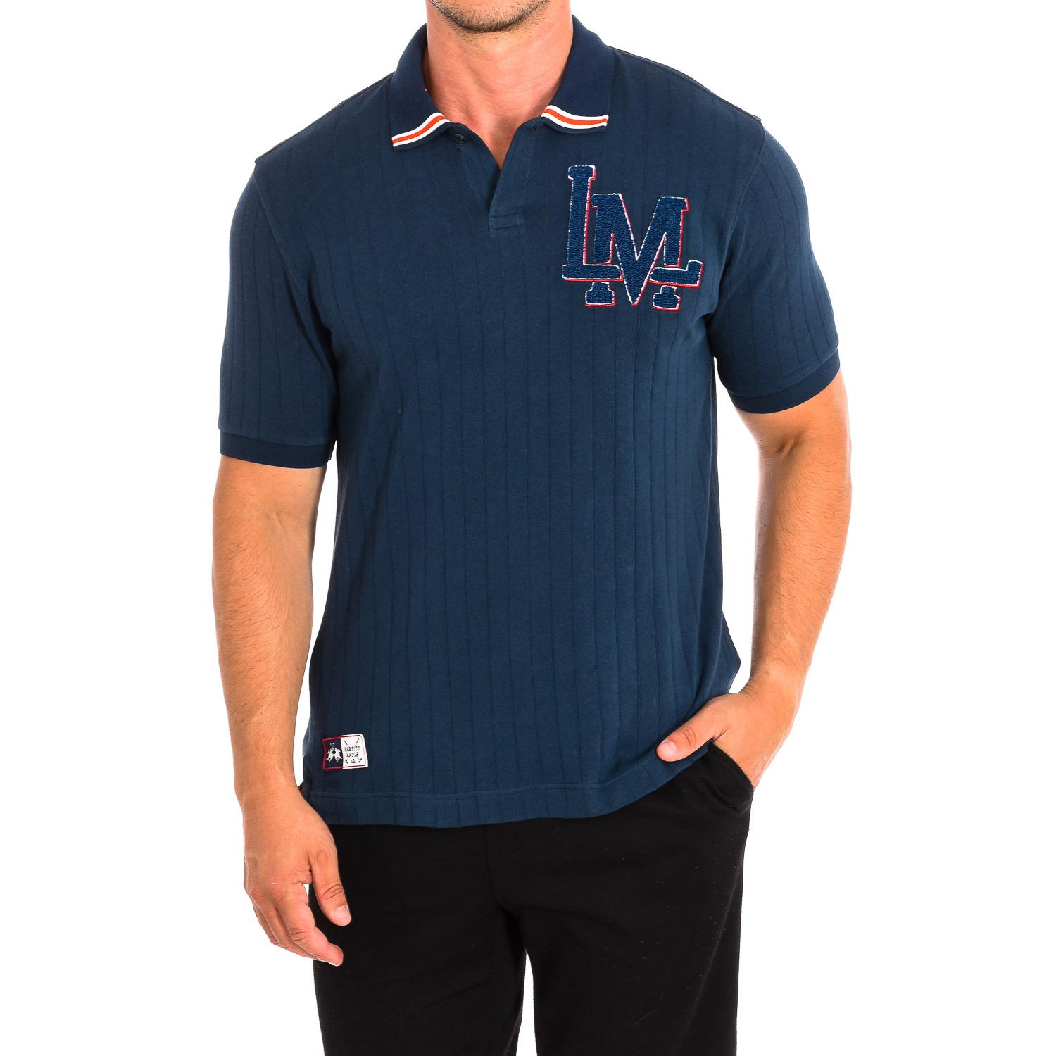 LA MARTINA Heren poloshirt met korte mouwen TMP019-JS325 L blauw
