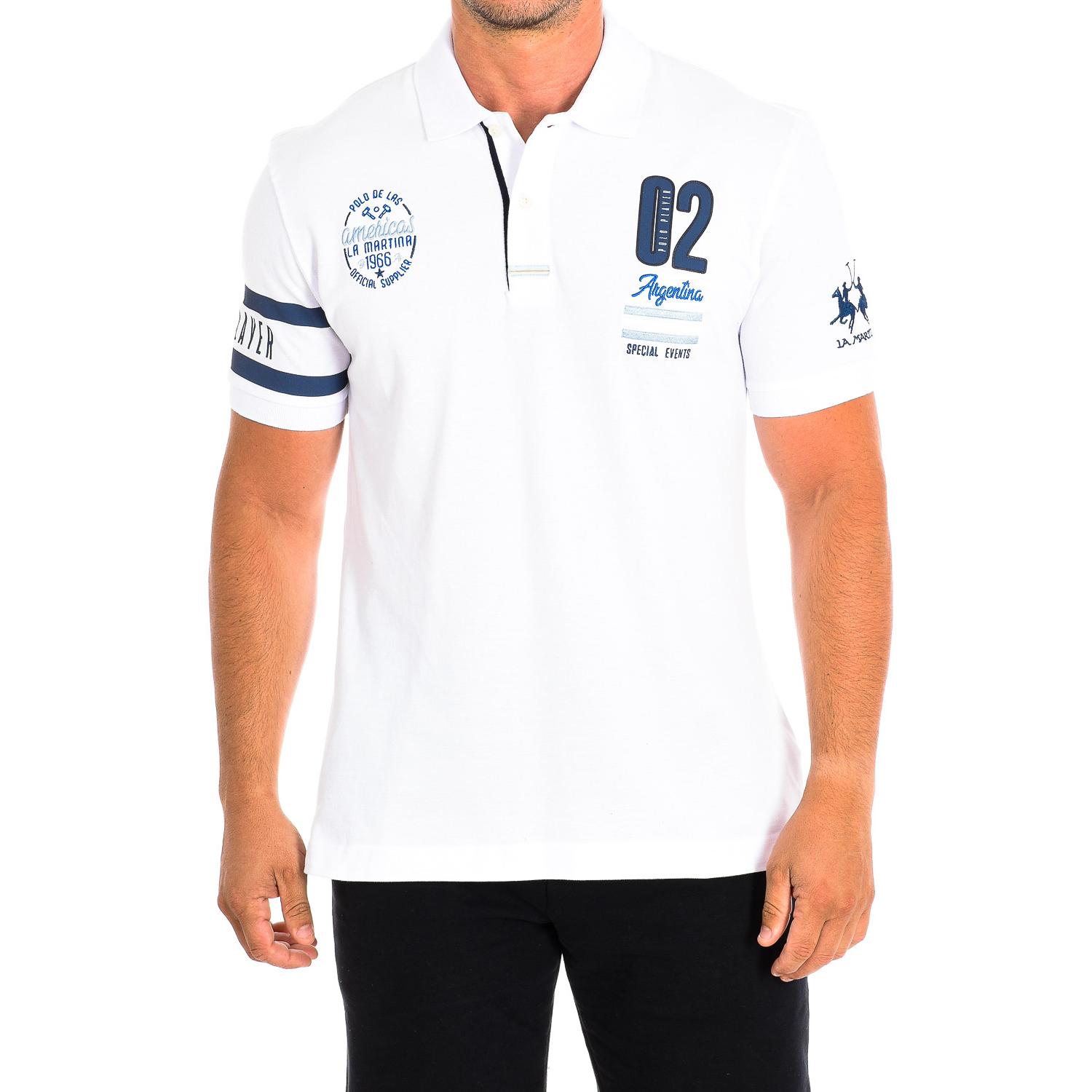 LA MARTINA Heren poloshirt met korte mouwen TMP308-PK097 S wit