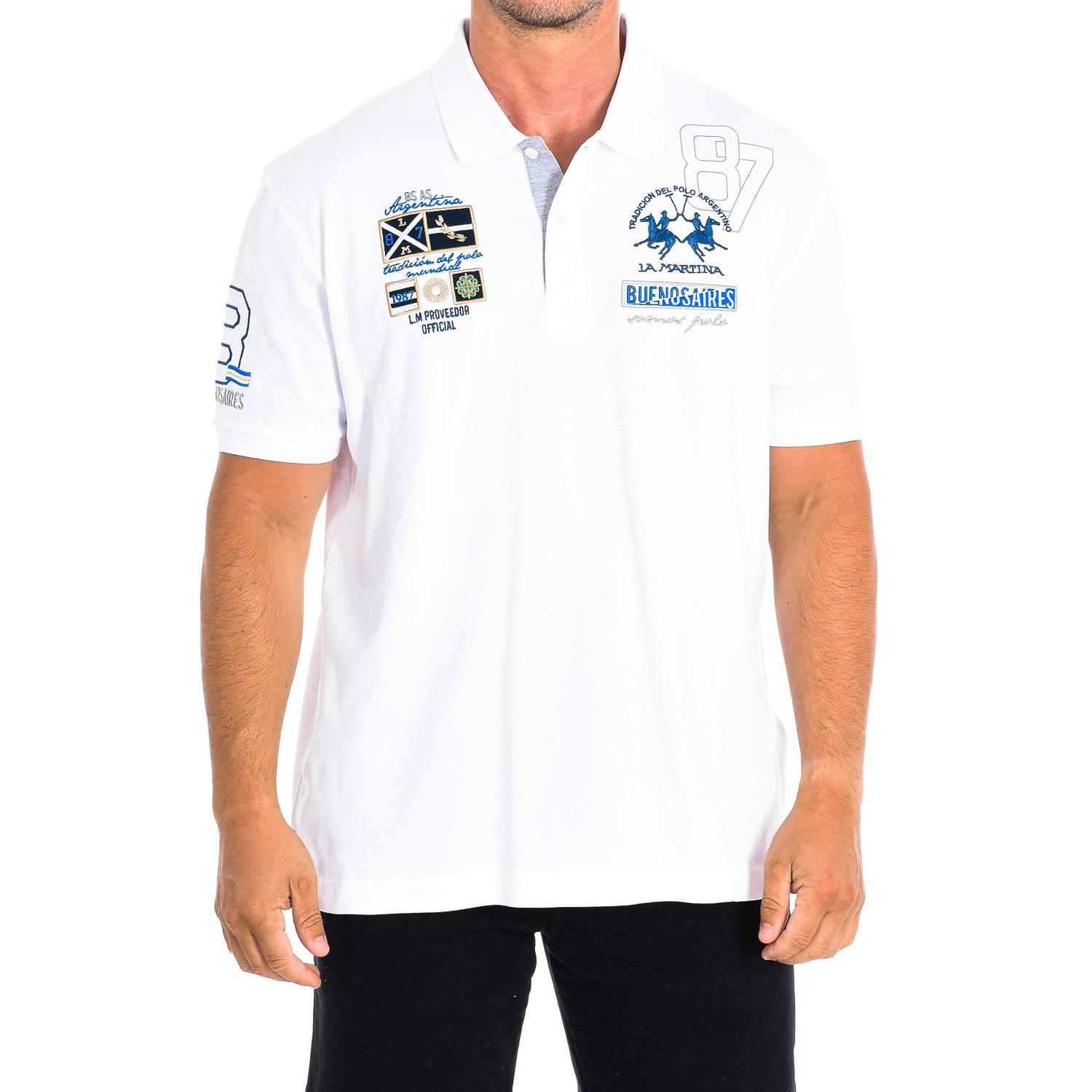 LA MARTINA Heren poloshirt met korte mouwen TMP313-PK001 S wit