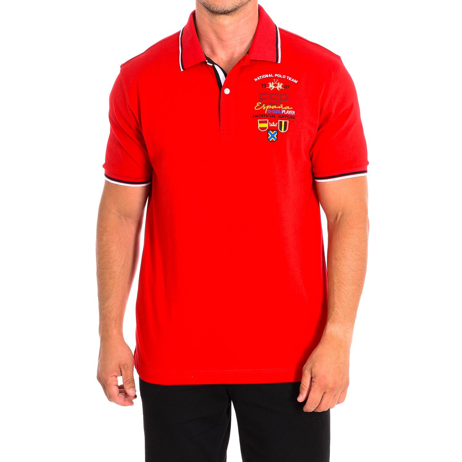 LA MARTINA Heren poloshirt met korte mouwen TMP312-JS303 L rood
