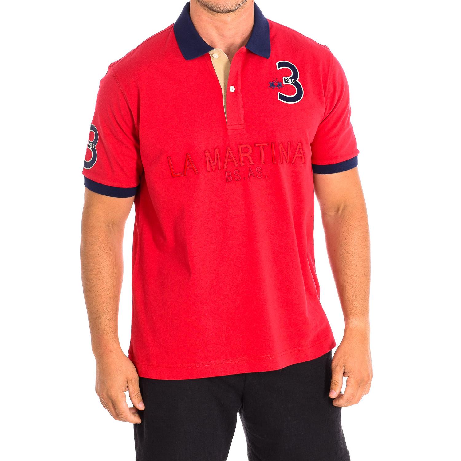 LA MARTINA Heren poloshirt met korte mouwen TMP600-JS316 L rood