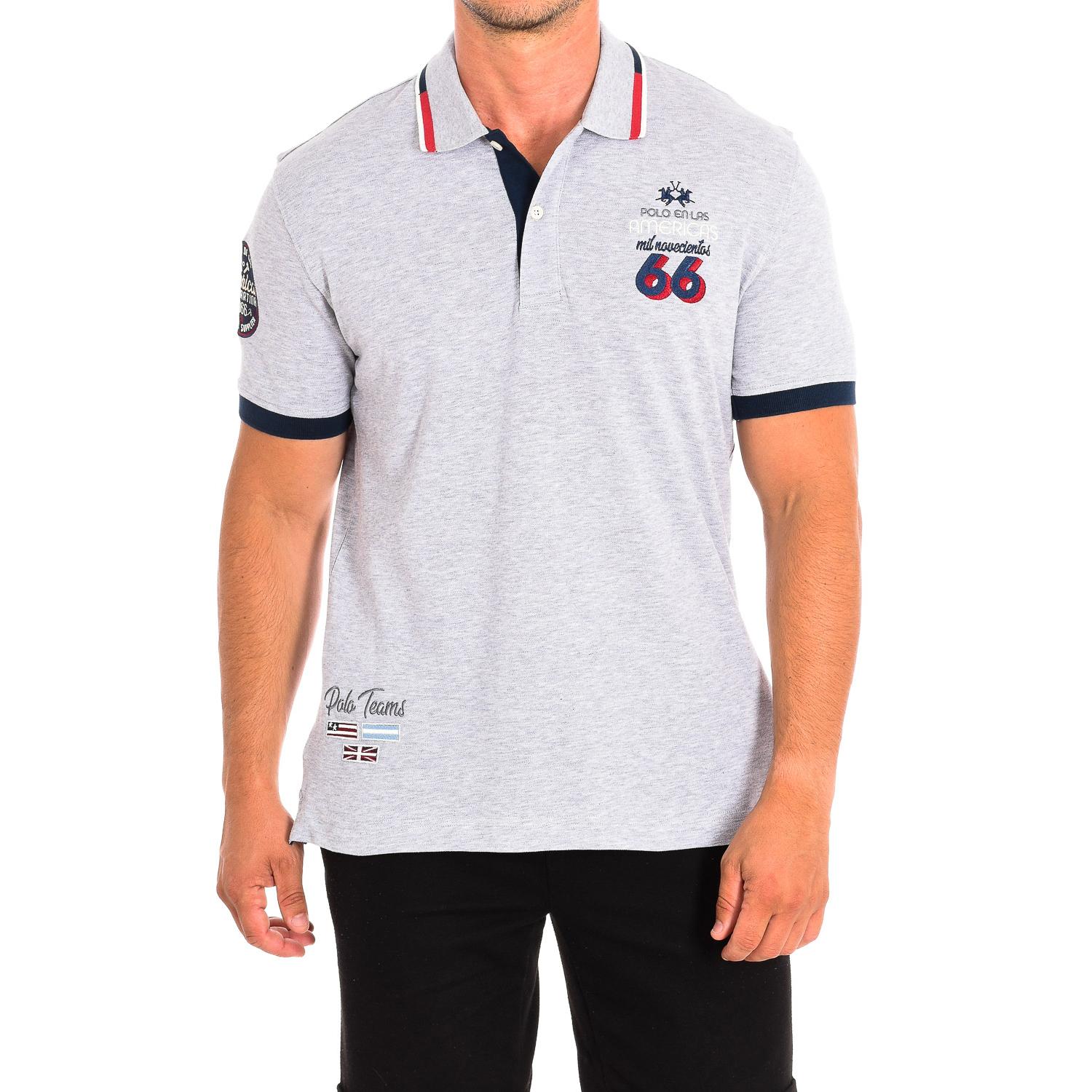 LA MARTINA Heren poloshirt met korte mouwen TMP602-PK097 3XL grijze kleur