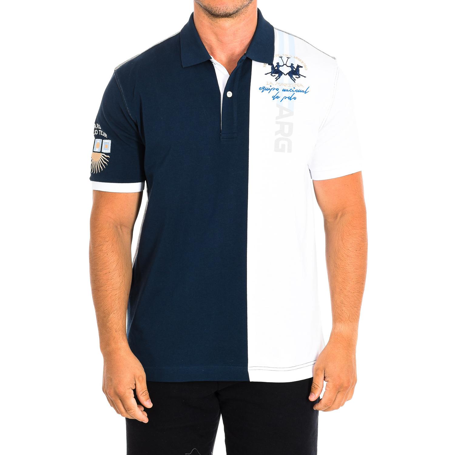 LA MARTINA Heren poloshirt met korte mouwen TMP608-JS303 S blauw