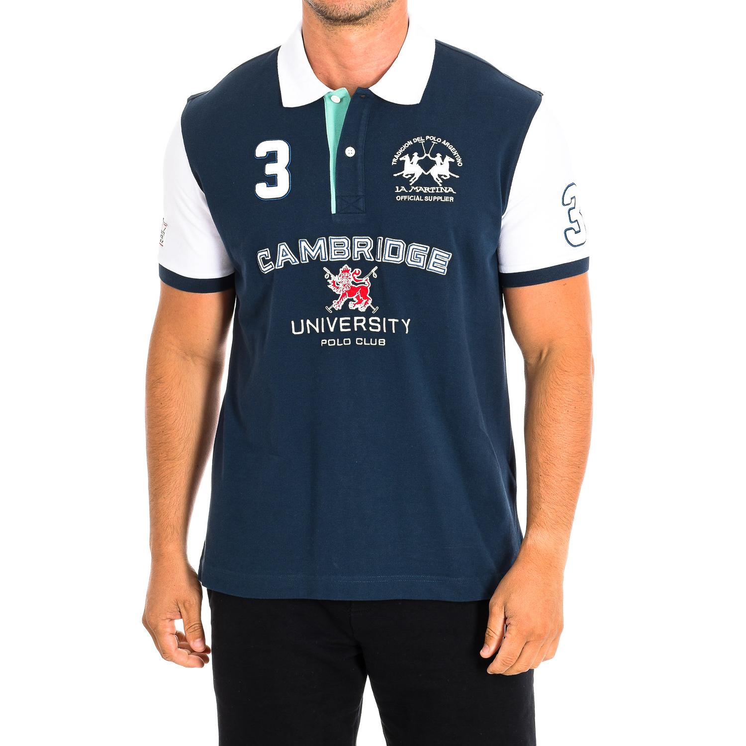 LA MARTINA Heren poloshirt met korte mouwen TMP616-PK097 S blauw