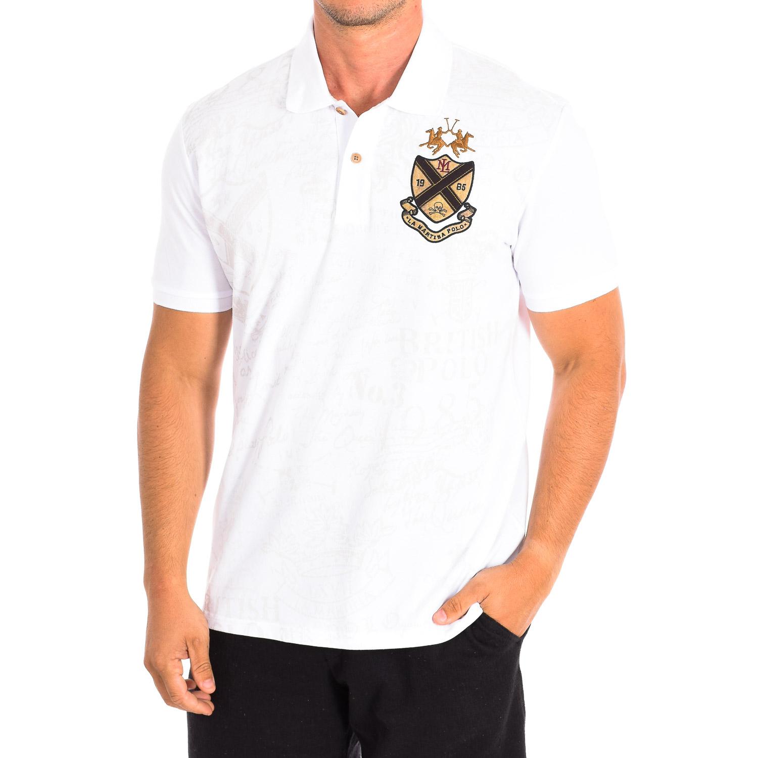 LA MARTINA Heren poloshirt met korte mouwen TMPE30-PK097 S wit